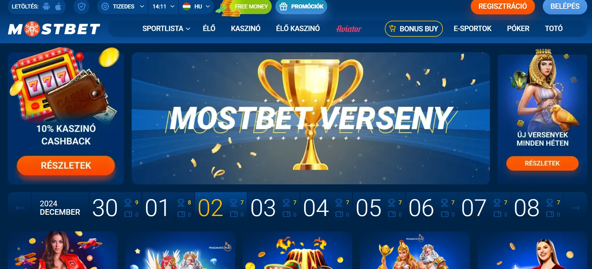 Nyereményekkel teli versenyek a Mostbet weboldalán
