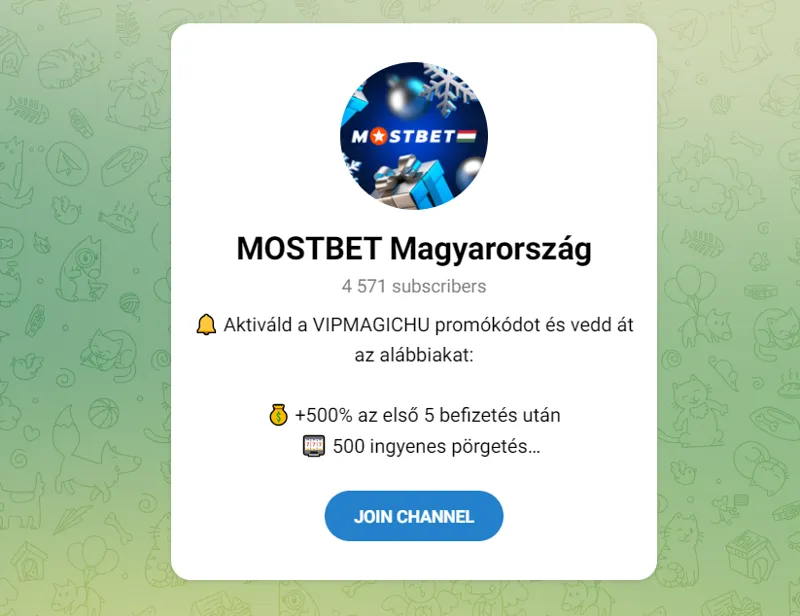 Aktuális promókódok a Mostbet Telegram-csatornájában